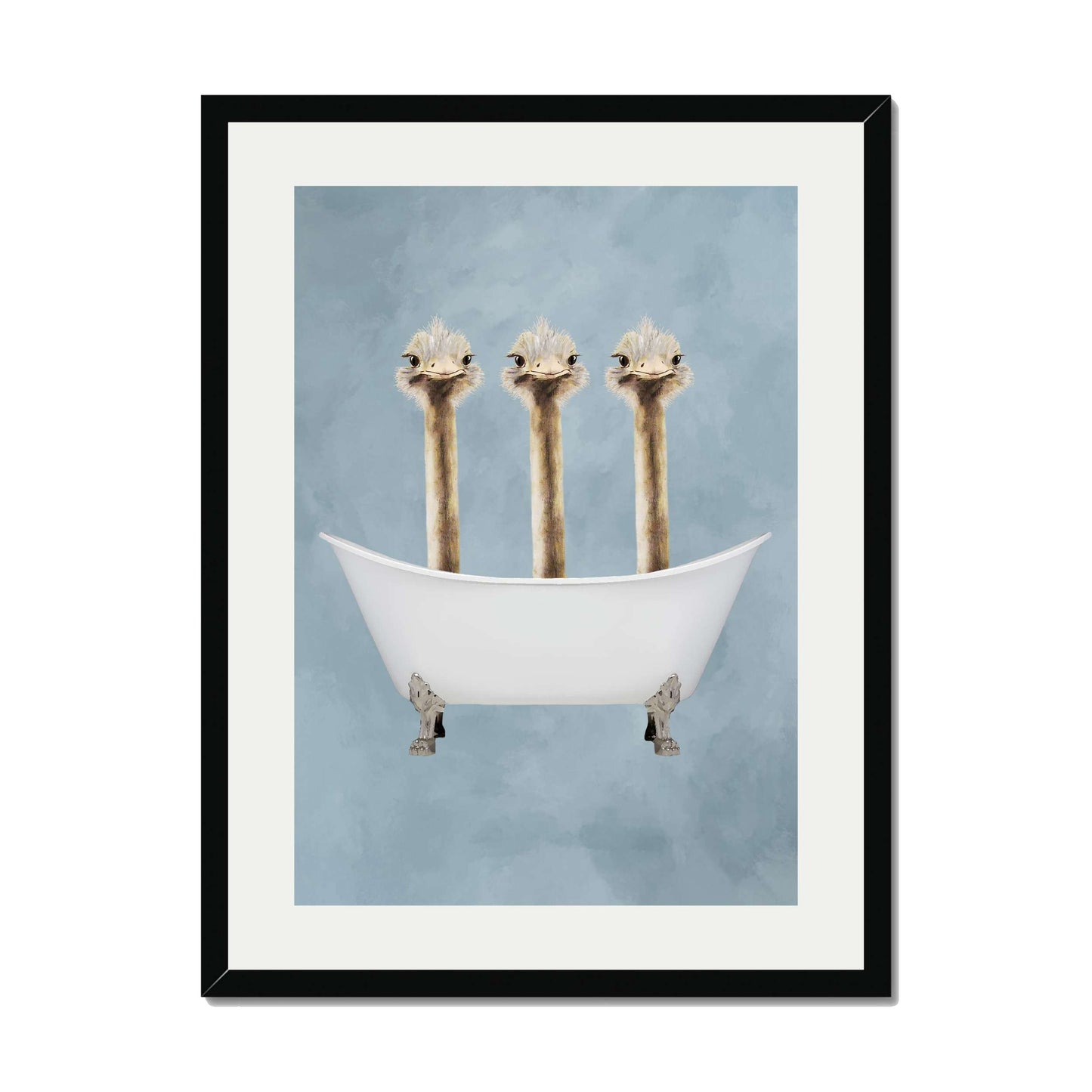 OSTRICHES IN BATHTUB | PRINT