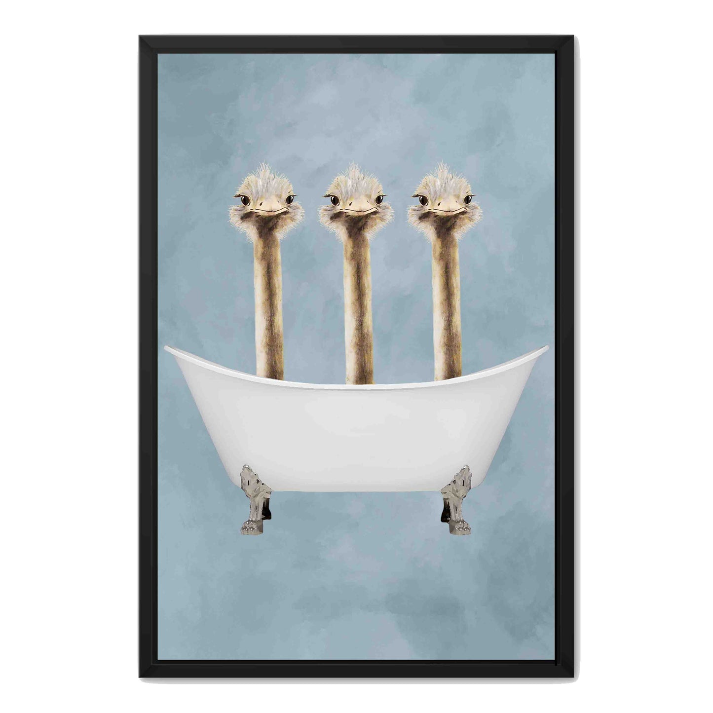 OSTRICHES IN BATHTUB | CANVAS