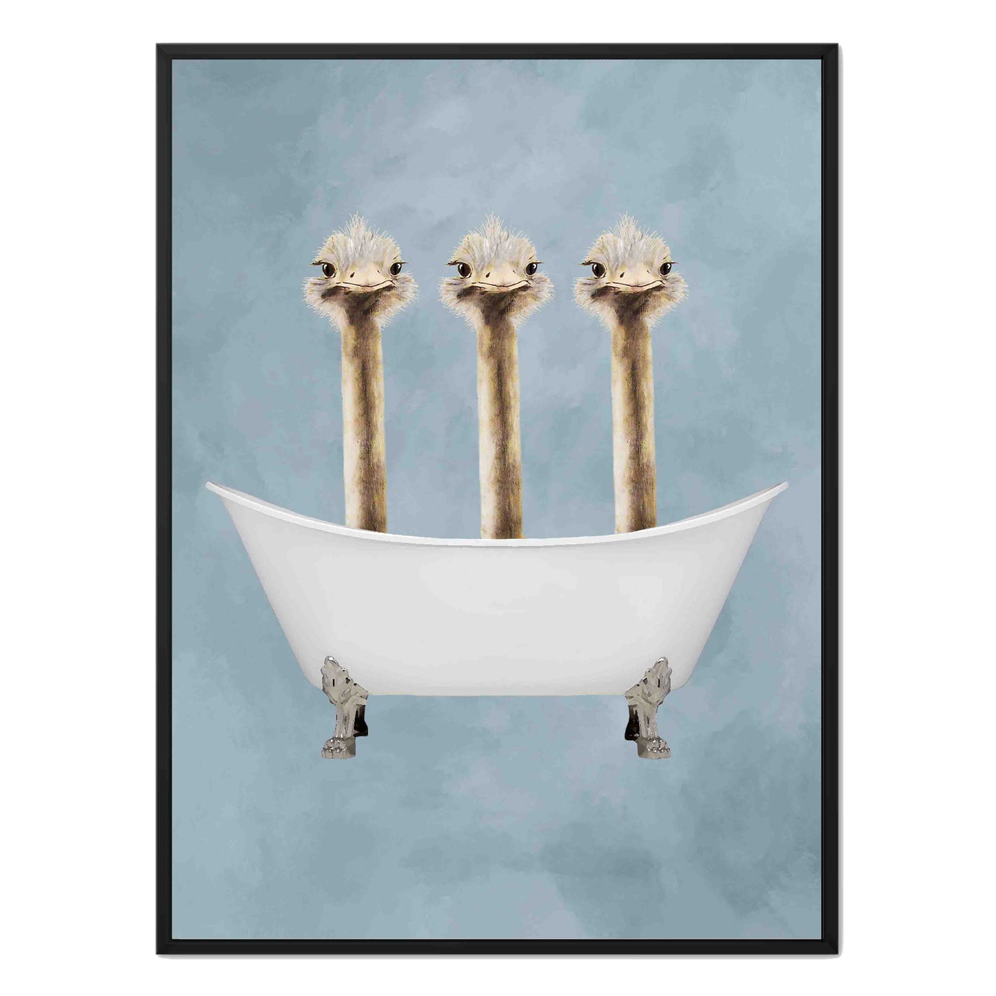 OSTRICHES IN BATHTUB | CANVAS