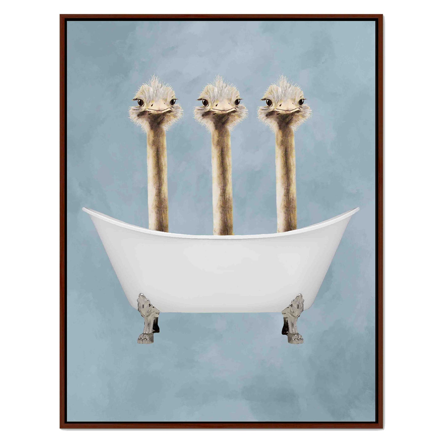 OSTRICHES IN BATHTUB | CANVAS