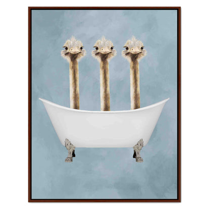 OSTRICHES IN BATHTUB | CANVAS