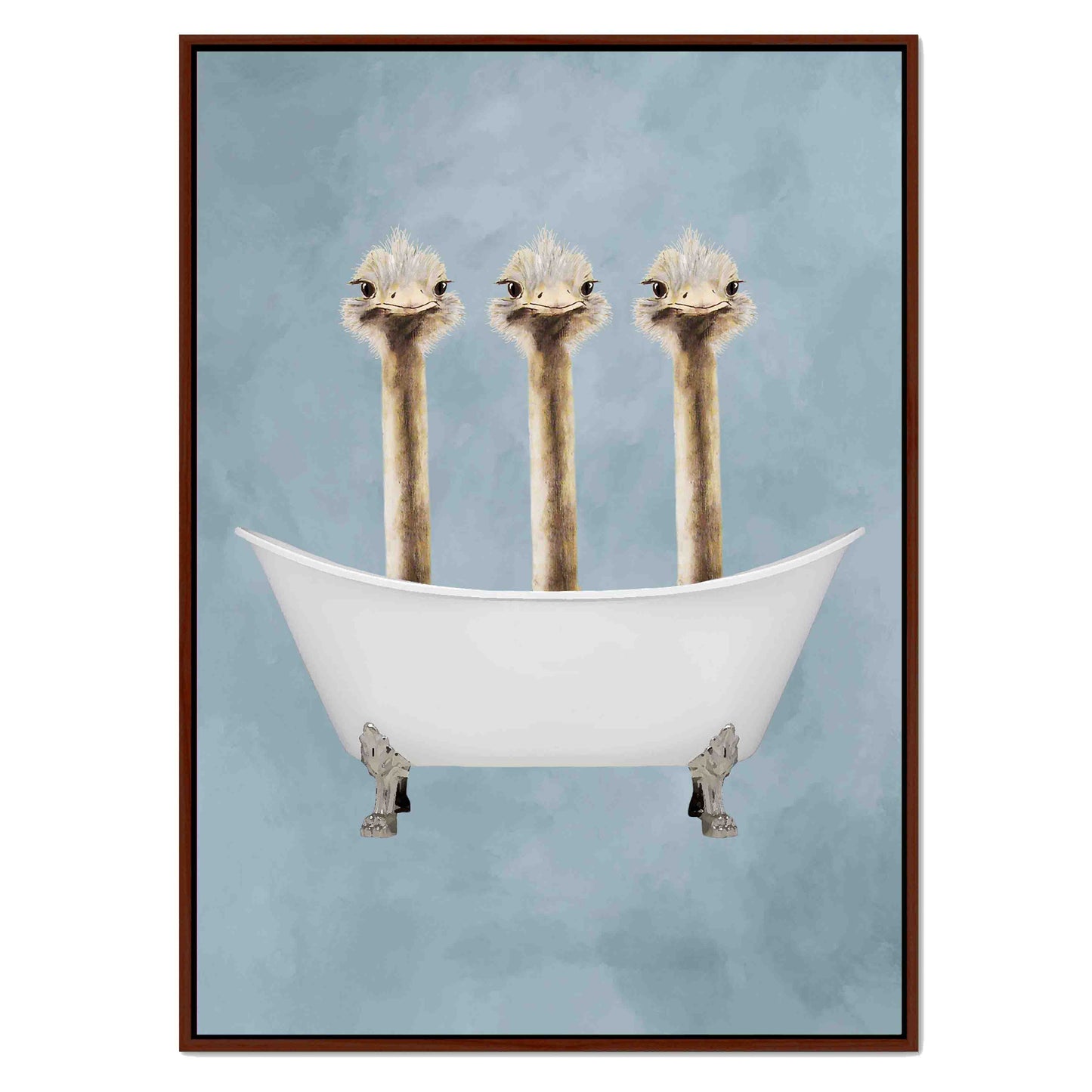 OSTRICHES IN BATHTUB | CANVAS