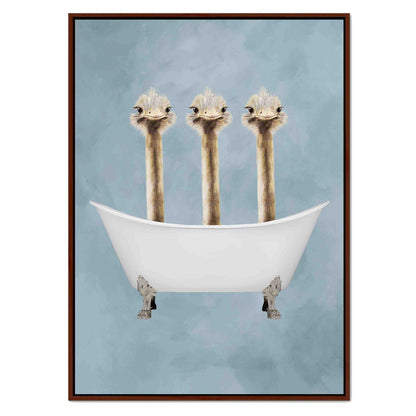 OSTRICHES IN BATHTUB | CANVAS