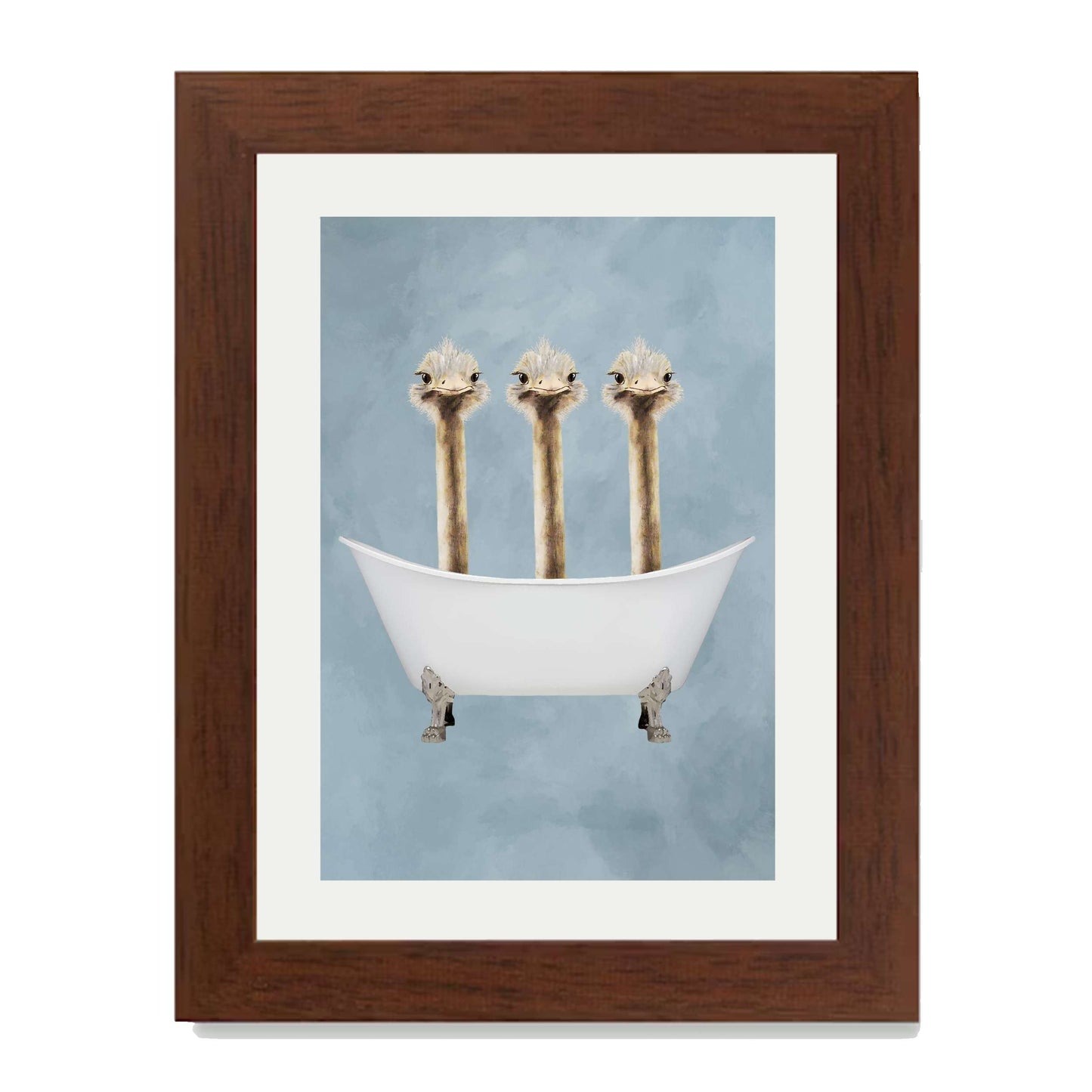 OSTRICHES IN BATHTUB | PRINT