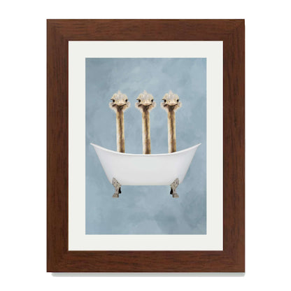 OSTRICHES IN BATHTUB | PRINT