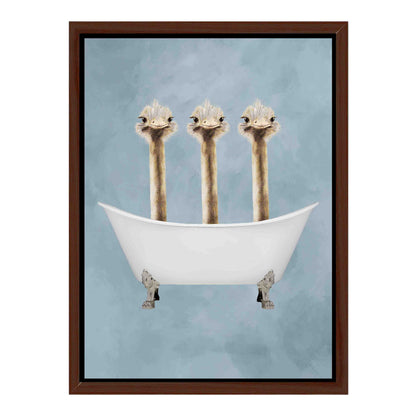 OSTRICHES IN BATHTUB | CANVAS