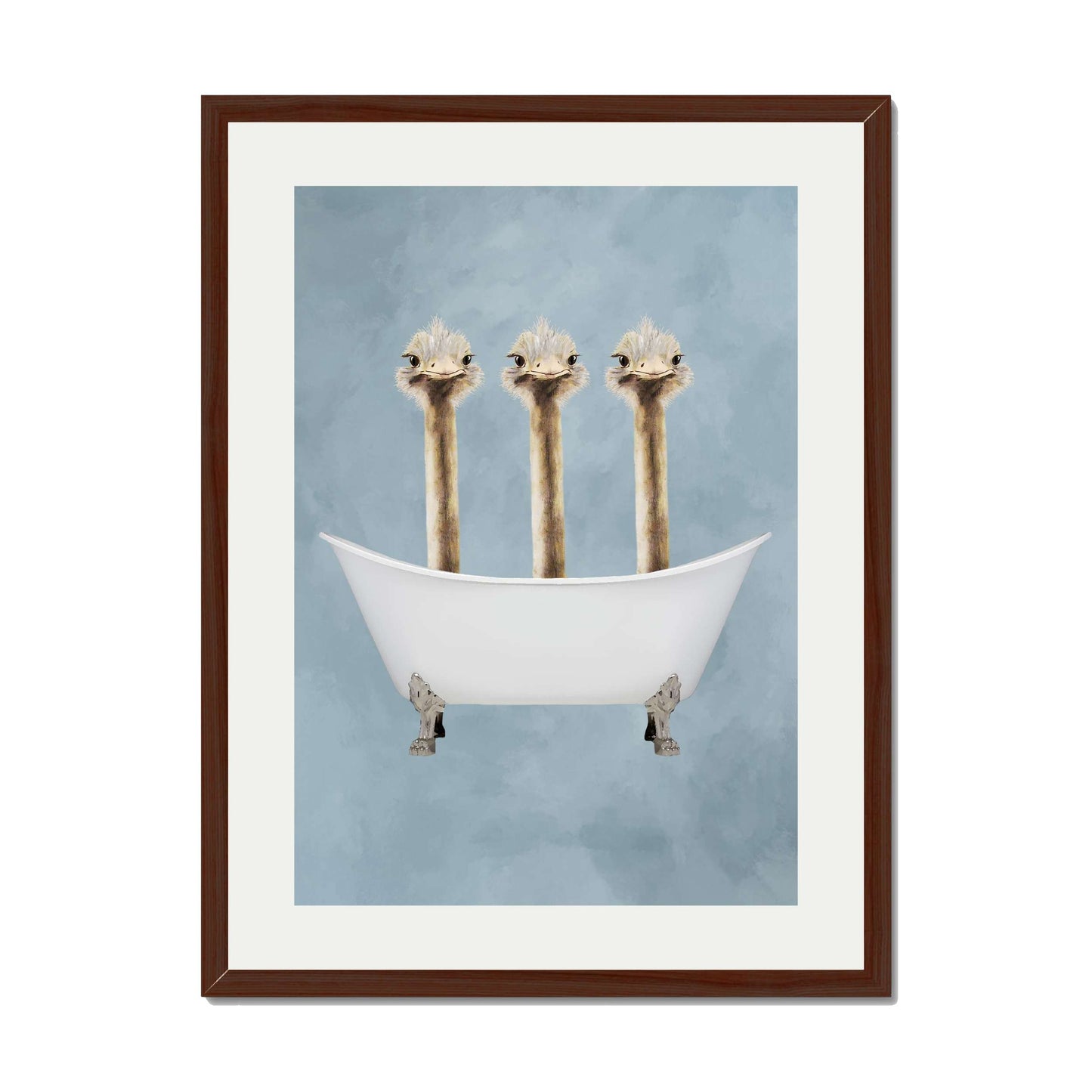 OSTRICHES IN BATHTUB | PRINT