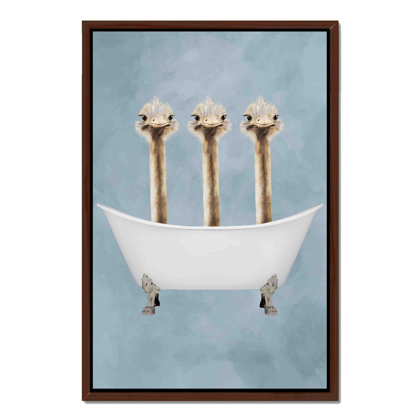 OSTRICHES IN BATHTUB | CANVAS