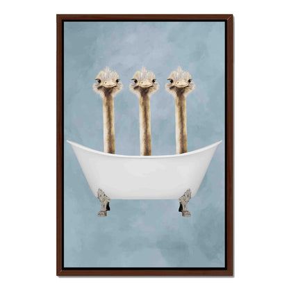 OSTRICHES IN BATHTUB | CANVAS