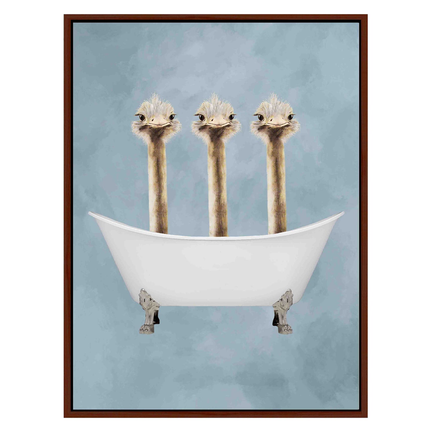 OSTRICHES IN BATHTUB | CANVAS