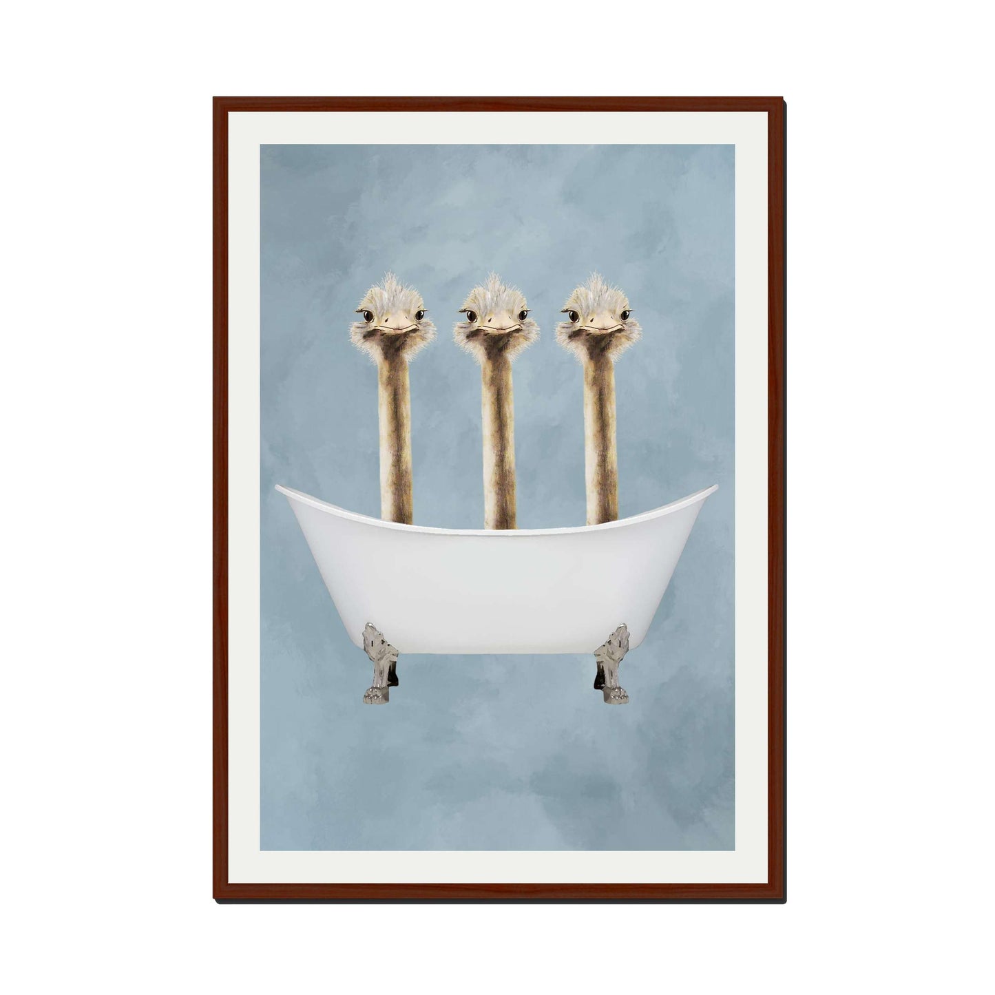 OSTRICHES IN BATHTUB | PRINT