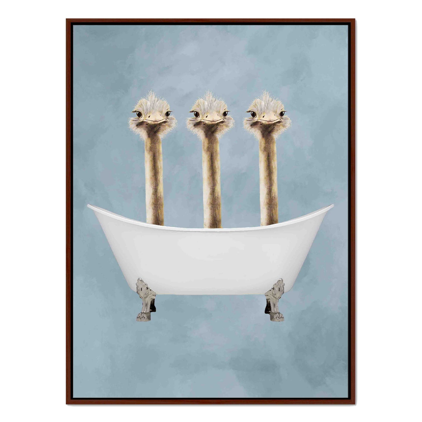 OSTRICHES IN BATHTUB | CANVAS