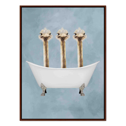 OSTRICHES IN BATHTUB | CANVAS