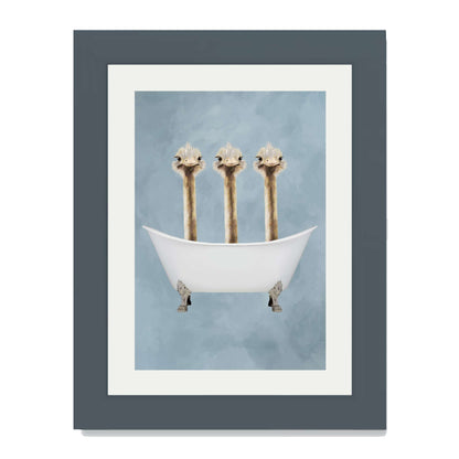 OSTRICHES IN BATHTUB | PRINT