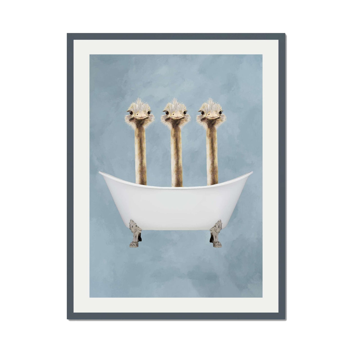 OSTRICHES IN BATHTUB | PRINT