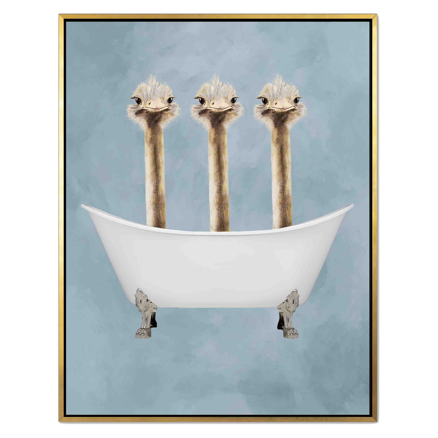 OSTRICHES IN BATHTUB | CANVAS