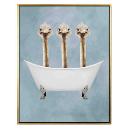 OSTRICHES IN BATHTUB | CANVAS