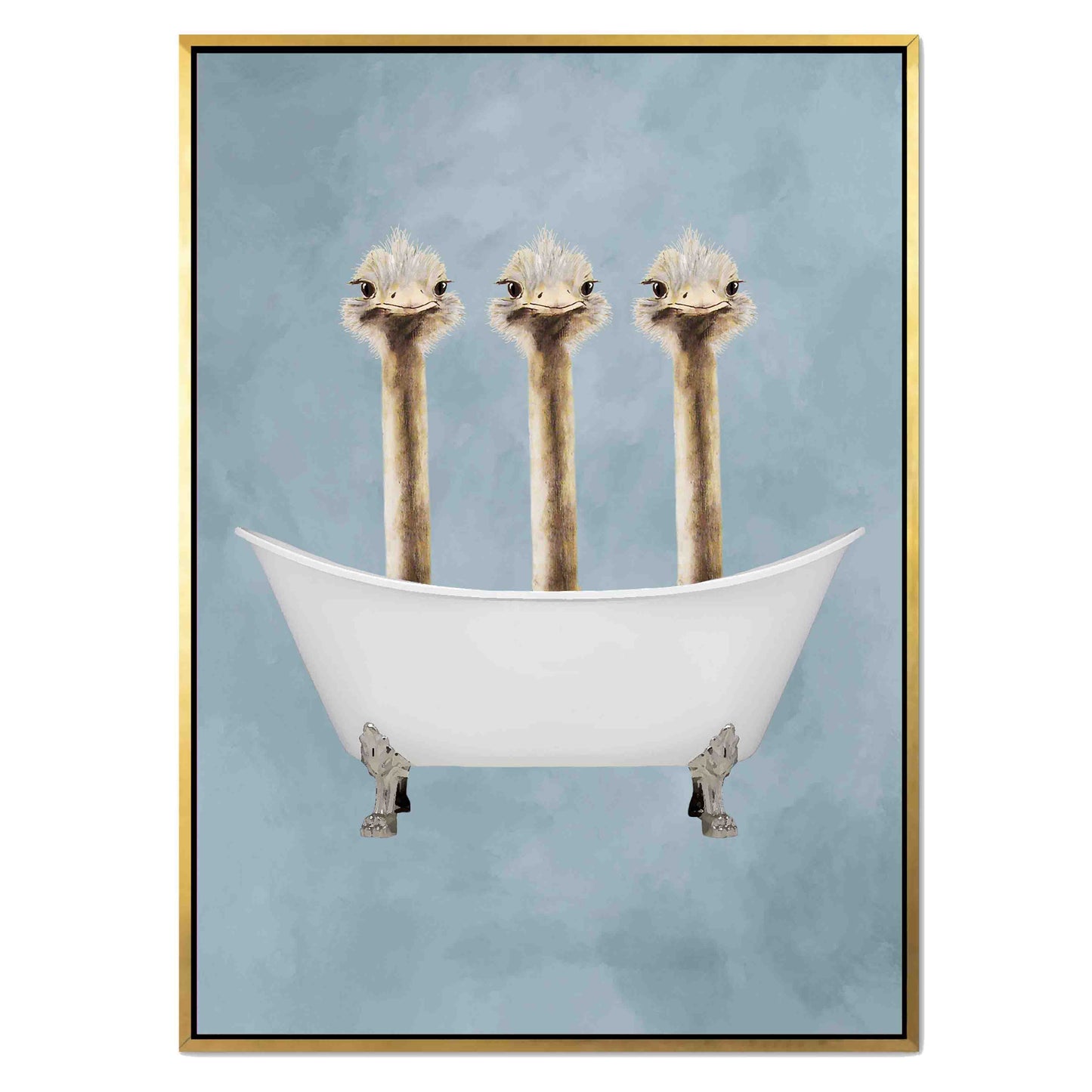 OSTRICHES IN BATHTUB | CANVAS