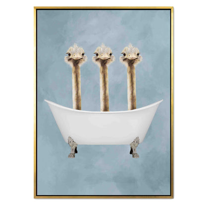 OSTRICHES IN BATHTUB | CANVAS