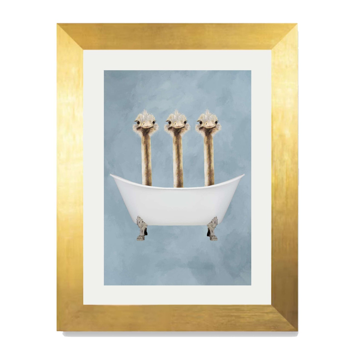 OSTRICHES IN BATHTUB | PRINT