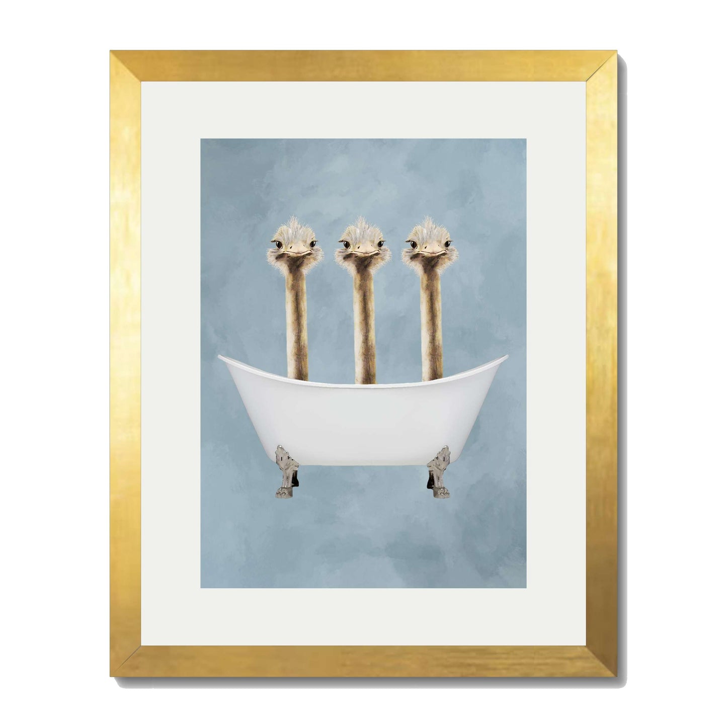 OSTRICHES IN BATHTUB | PRINT