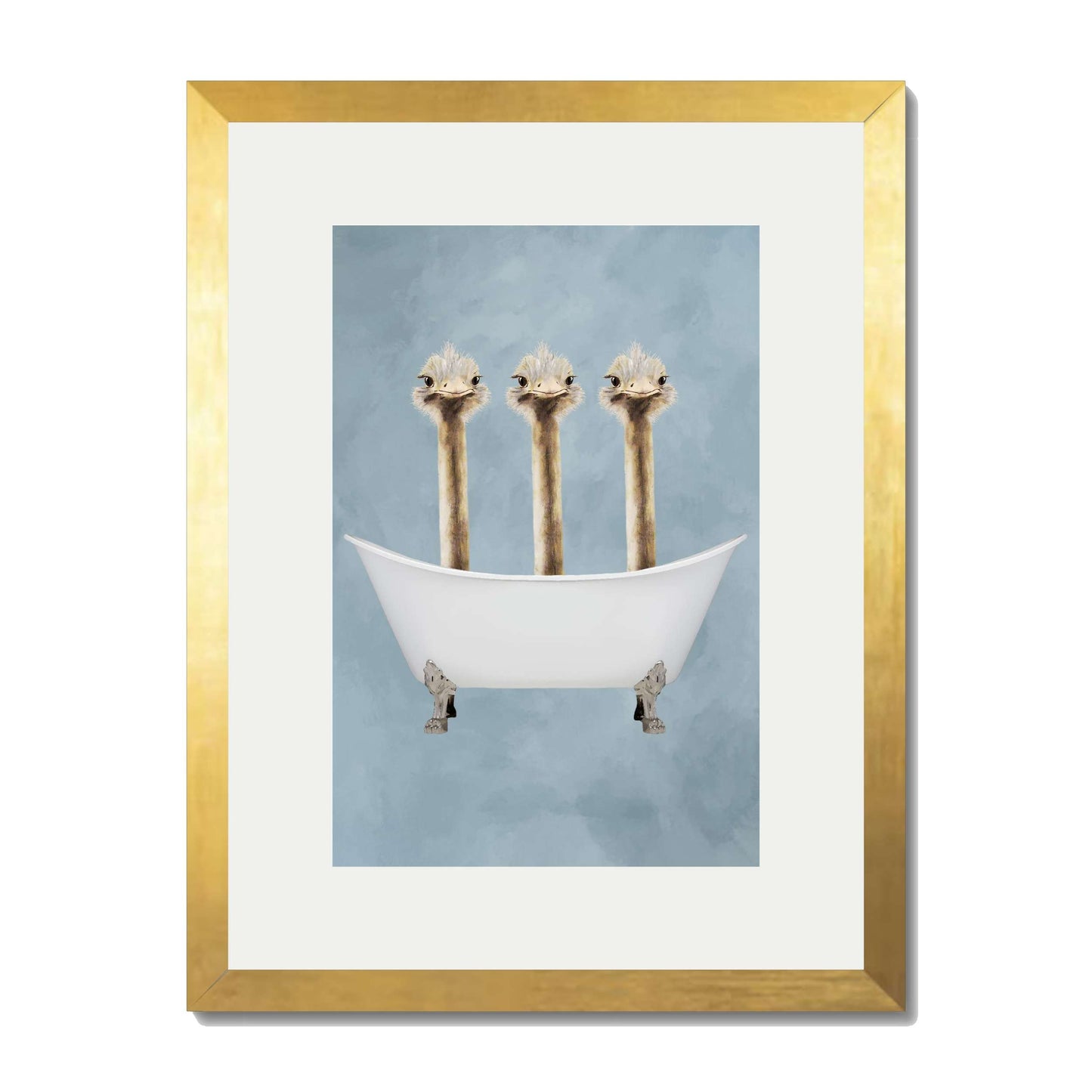 OSTRICHES IN BATHTUB | PRINT