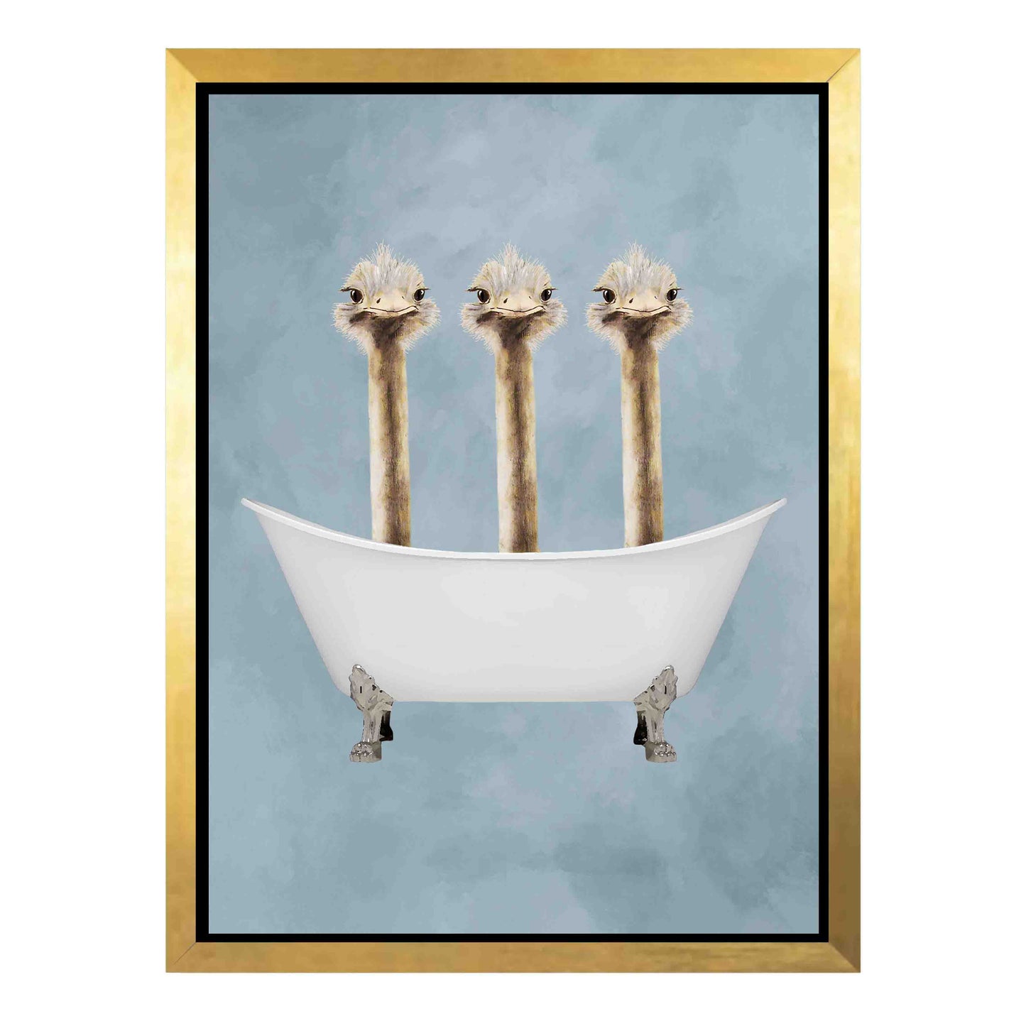 OSTRICHES IN BATHTUB | CANVAS