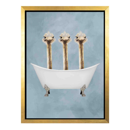 OSTRICHES IN BATHTUB | CANVAS