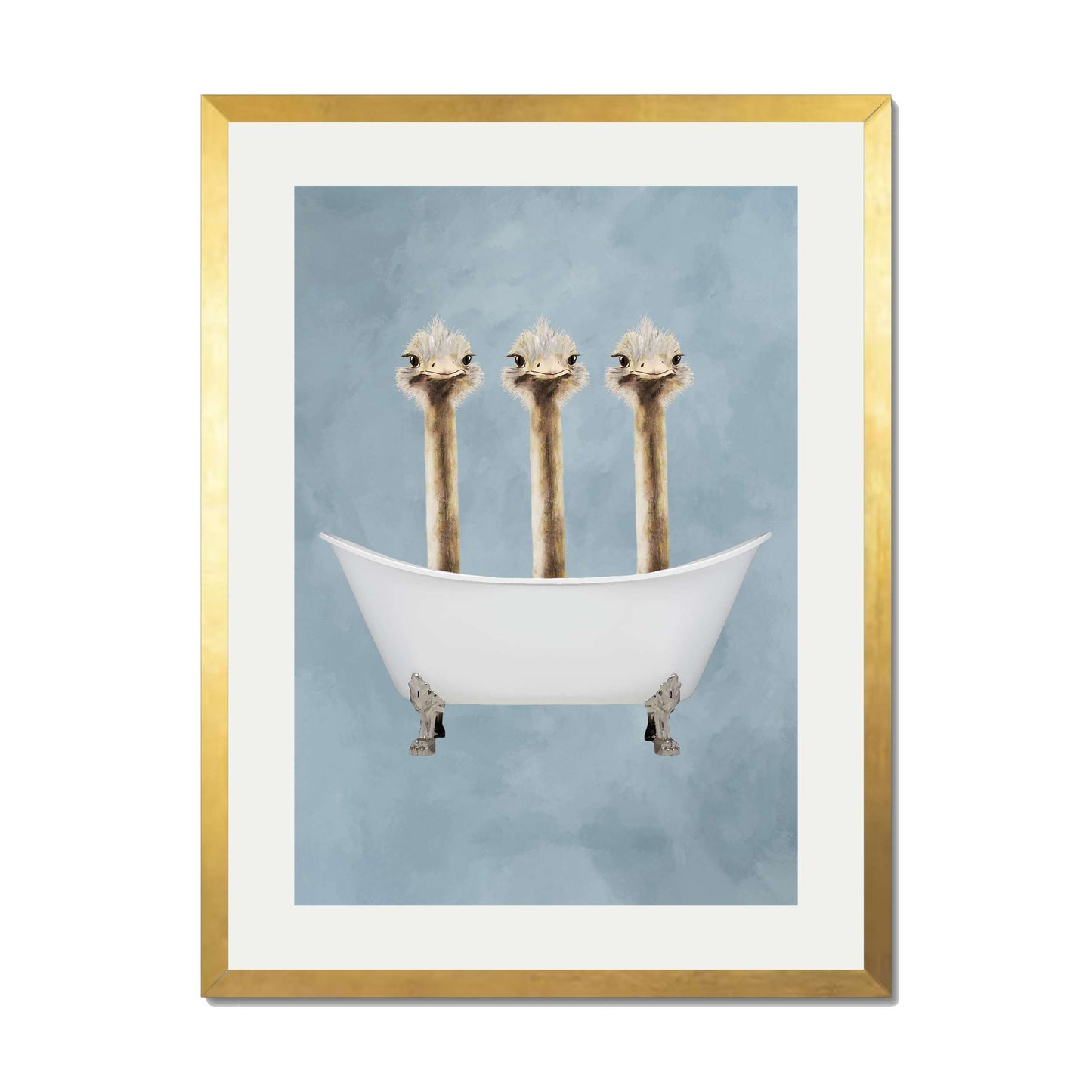 OSTRICHES IN BATHTUB | PRINT
