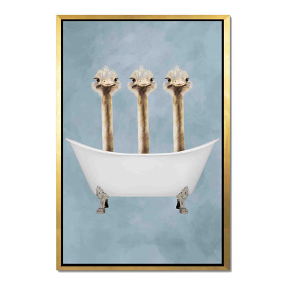 OSTRICHES IN BATHTUB | CANVAS