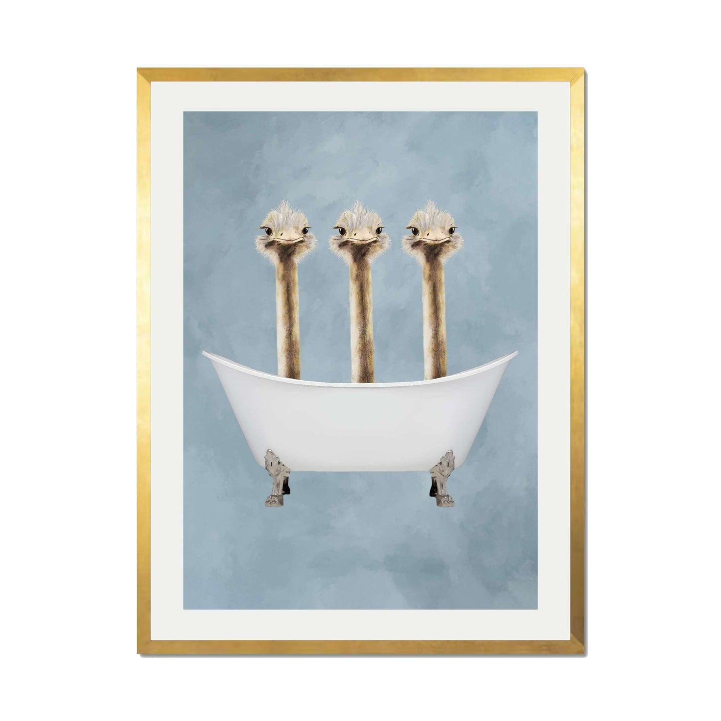 OSTRICHES IN BATHTUB | PRINT