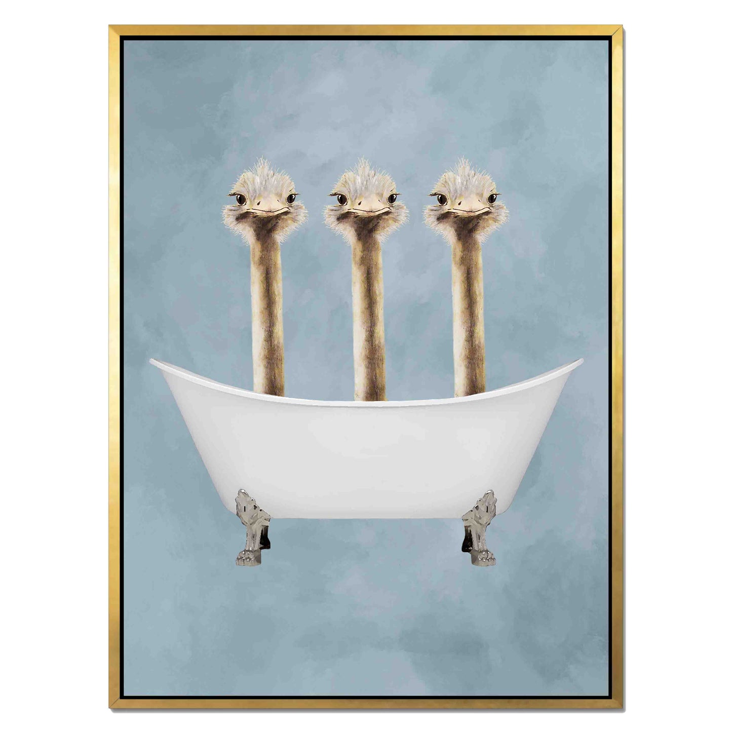 OSTRICHES IN BATHTUB | CANVAS