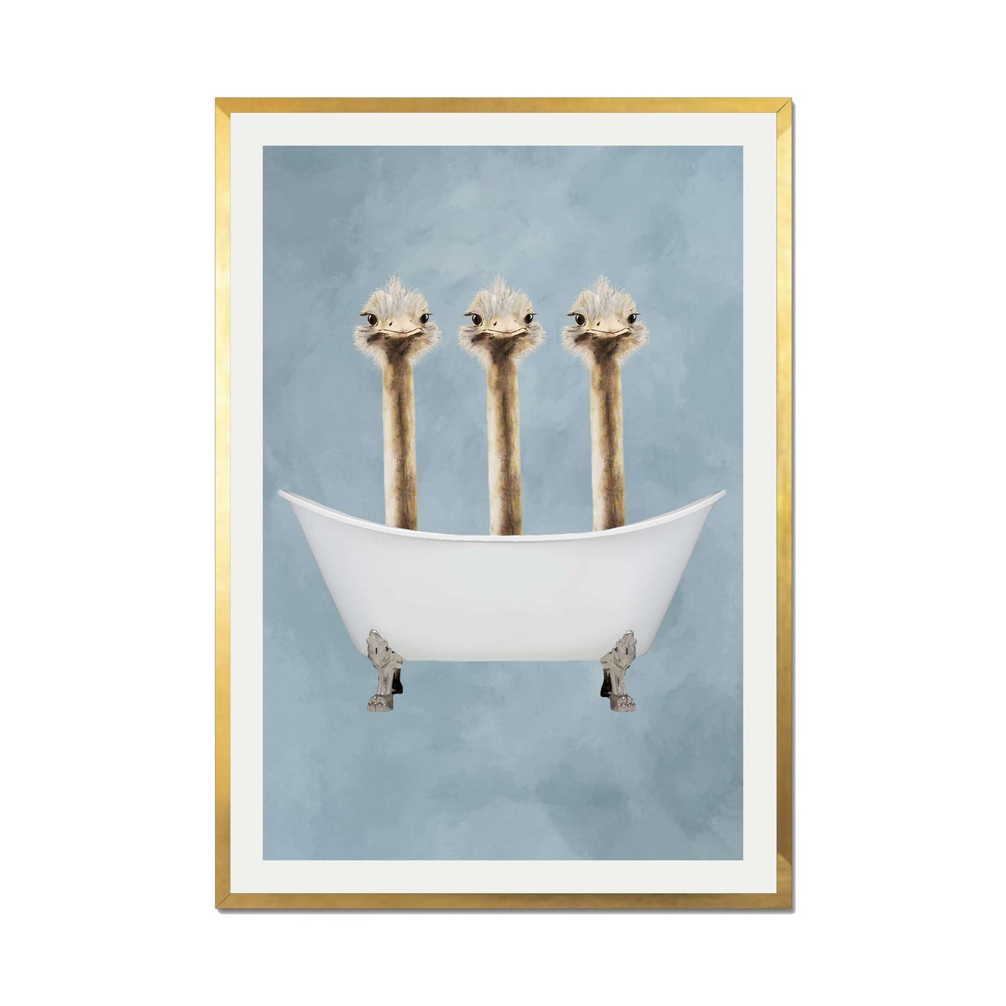 OSTRICHES IN BATHTUB | PRINT