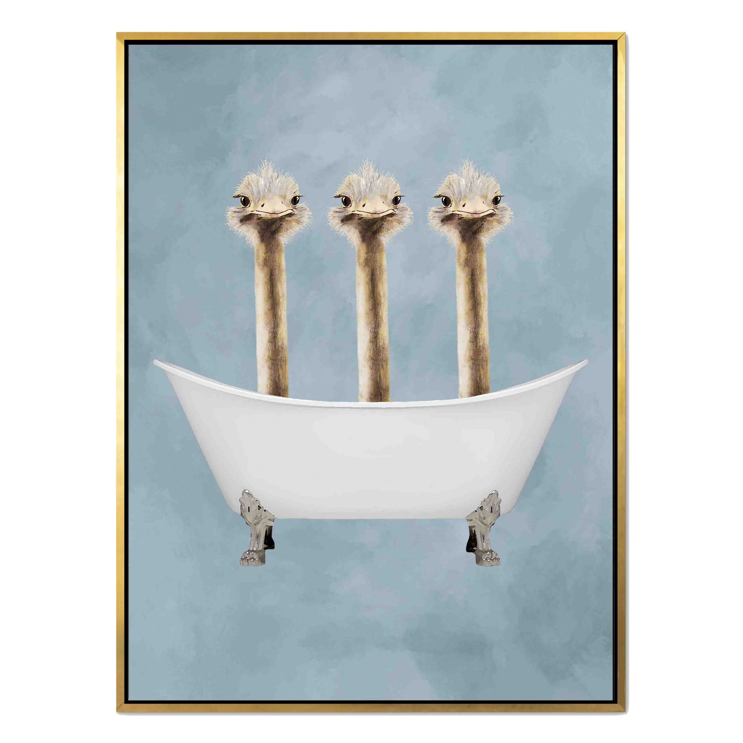 OSTRICHES IN BATHTUB | CANVAS