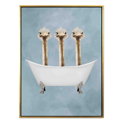 OSTRICHES IN BATHTUB | CANVAS