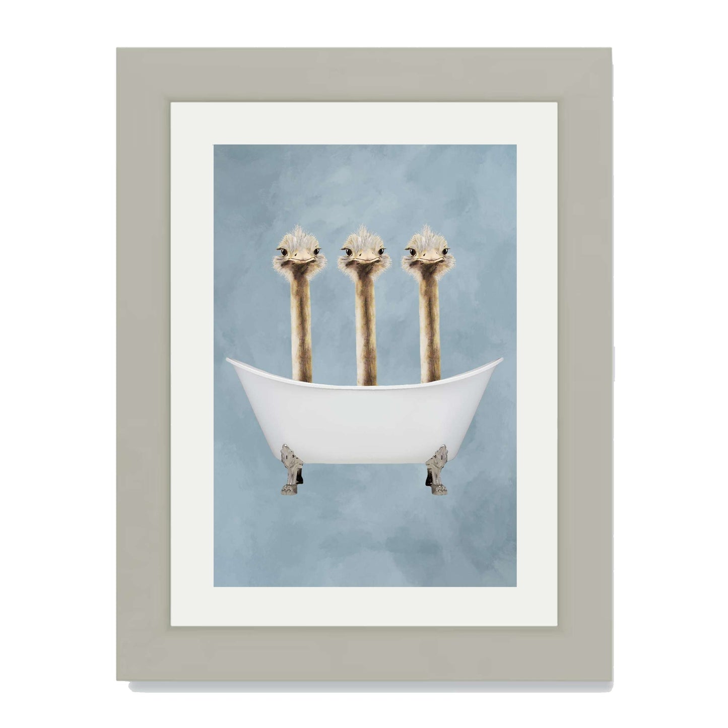 OSTRICHES IN BATHTUB | PRINT
