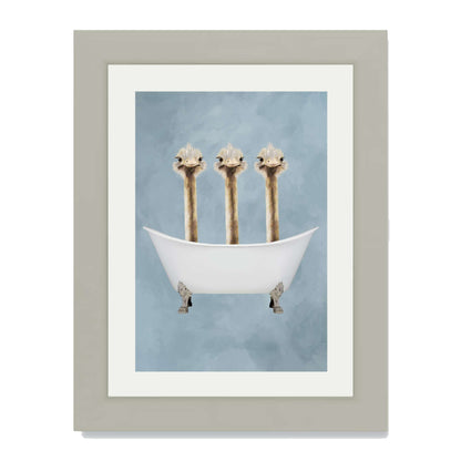 OSTRICHES IN BATHTUB | PRINT