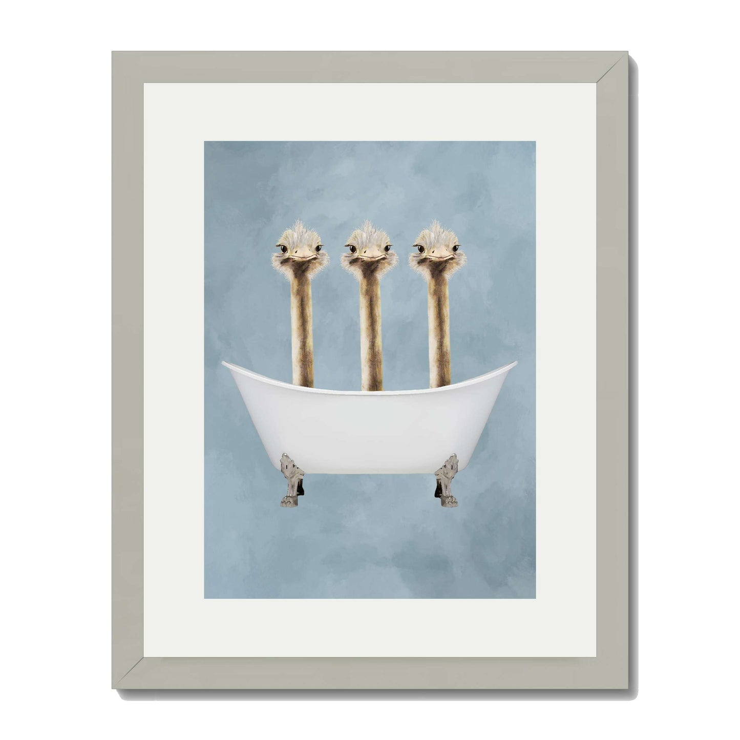 OSTRICHES IN BATHTUB | PRINT