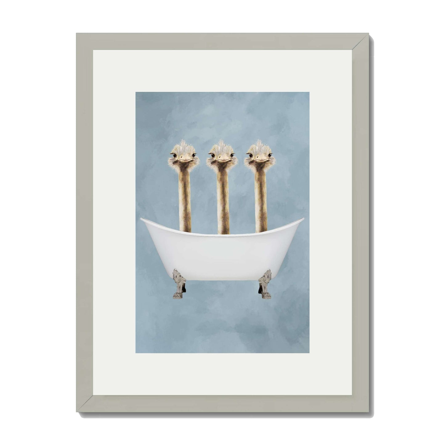 OSTRICHES IN BATHTUB | PRINT