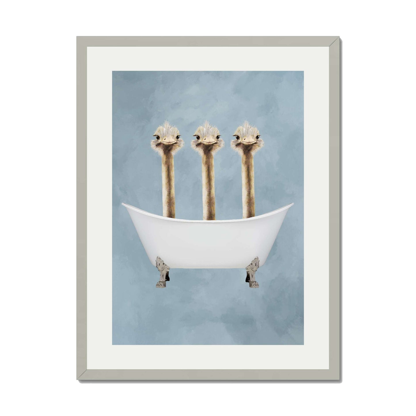 OSTRICHES IN BATHTUB | PRINT
