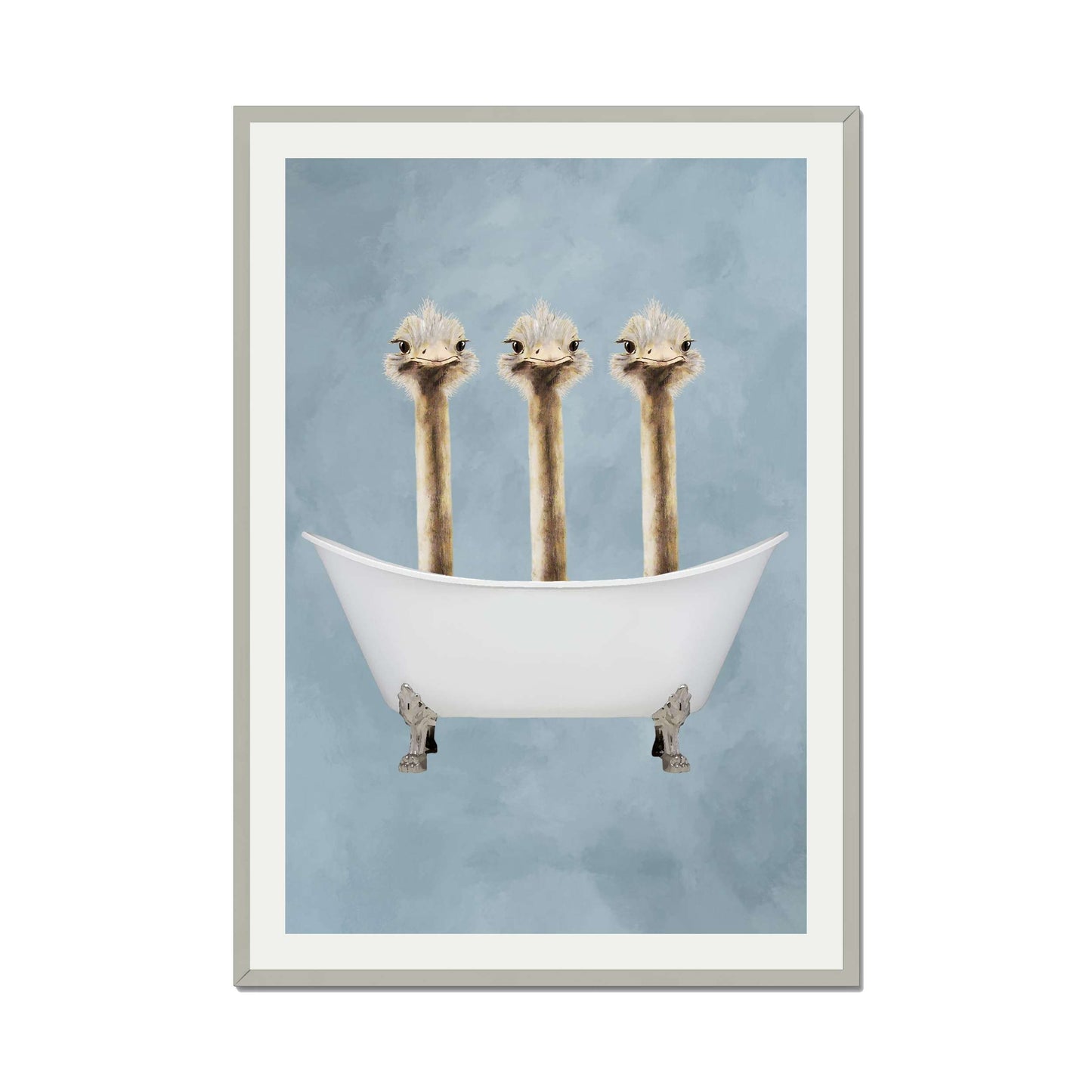 OSTRICHES IN BATHTUB | PRINT