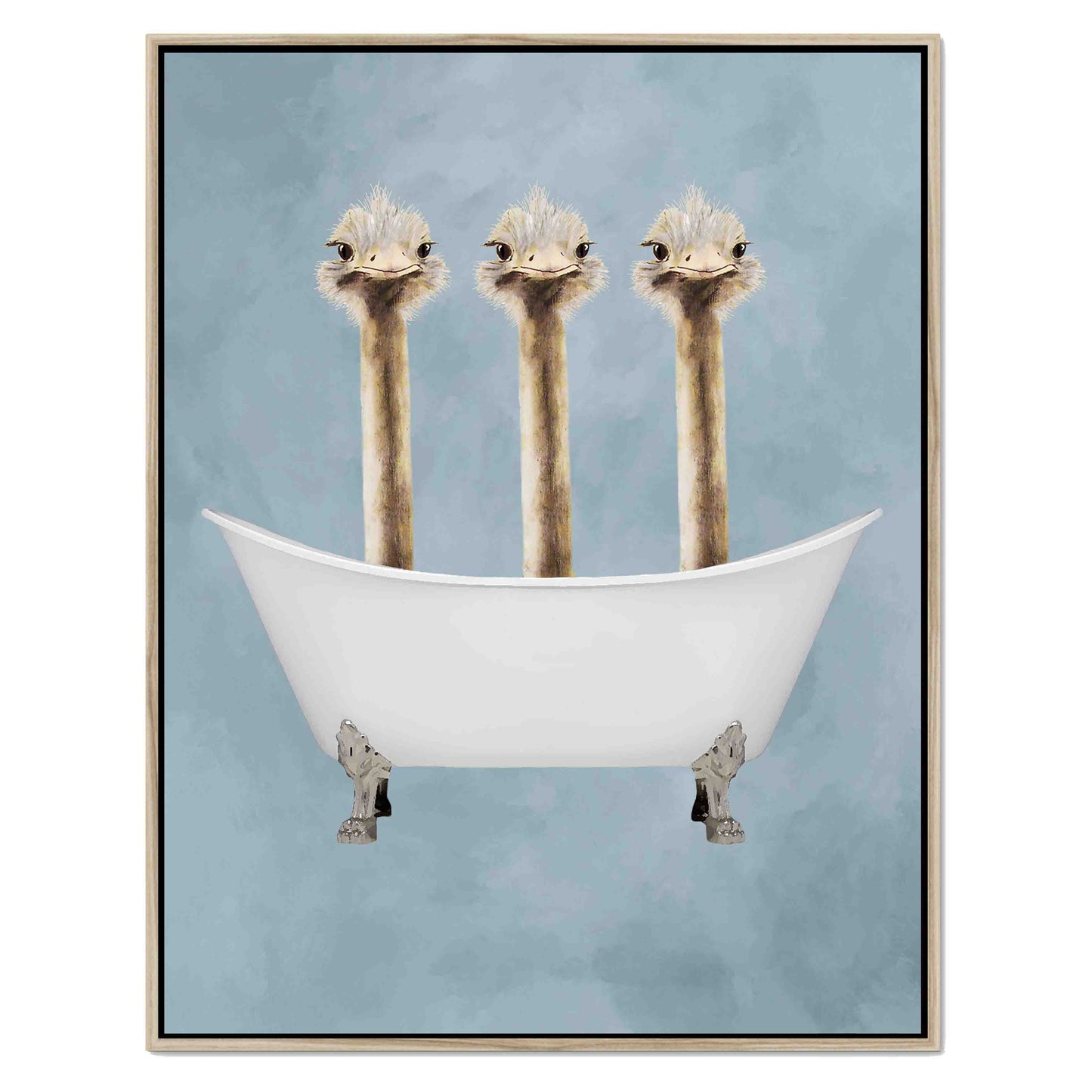 OSTRICHES IN BATHTUB | CANVAS