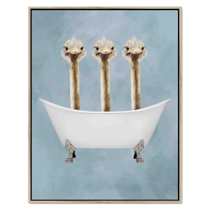 OSTRICHES IN BATHTUB | CANVAS