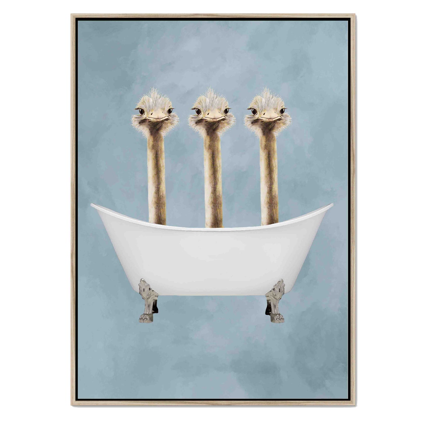 OSTRICHES IN BATHTUB | CANVAS
