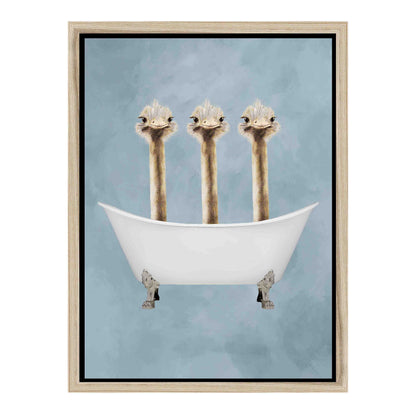 OSTRICHES IN BATHTUB | CANVAS