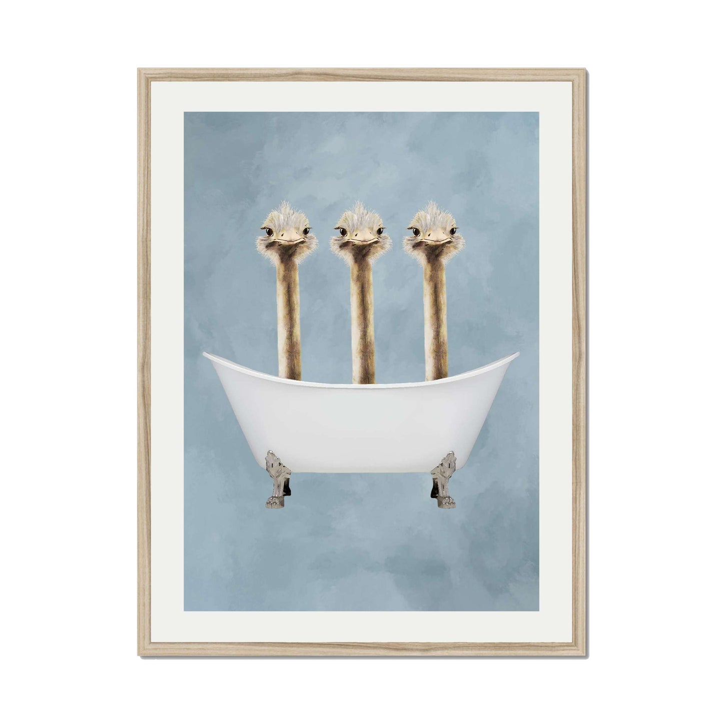 OSTRICHES IN BATHTUB | PRINT