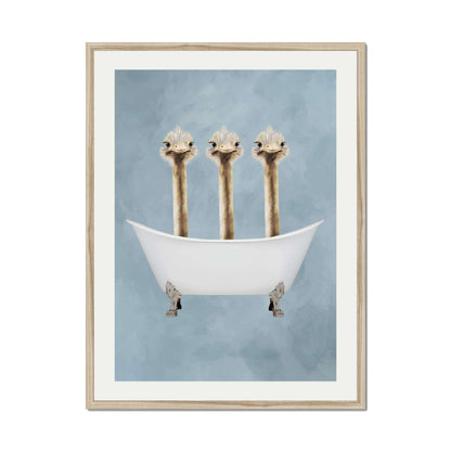 OSTRICHES IN BATHTUB | PRINT
