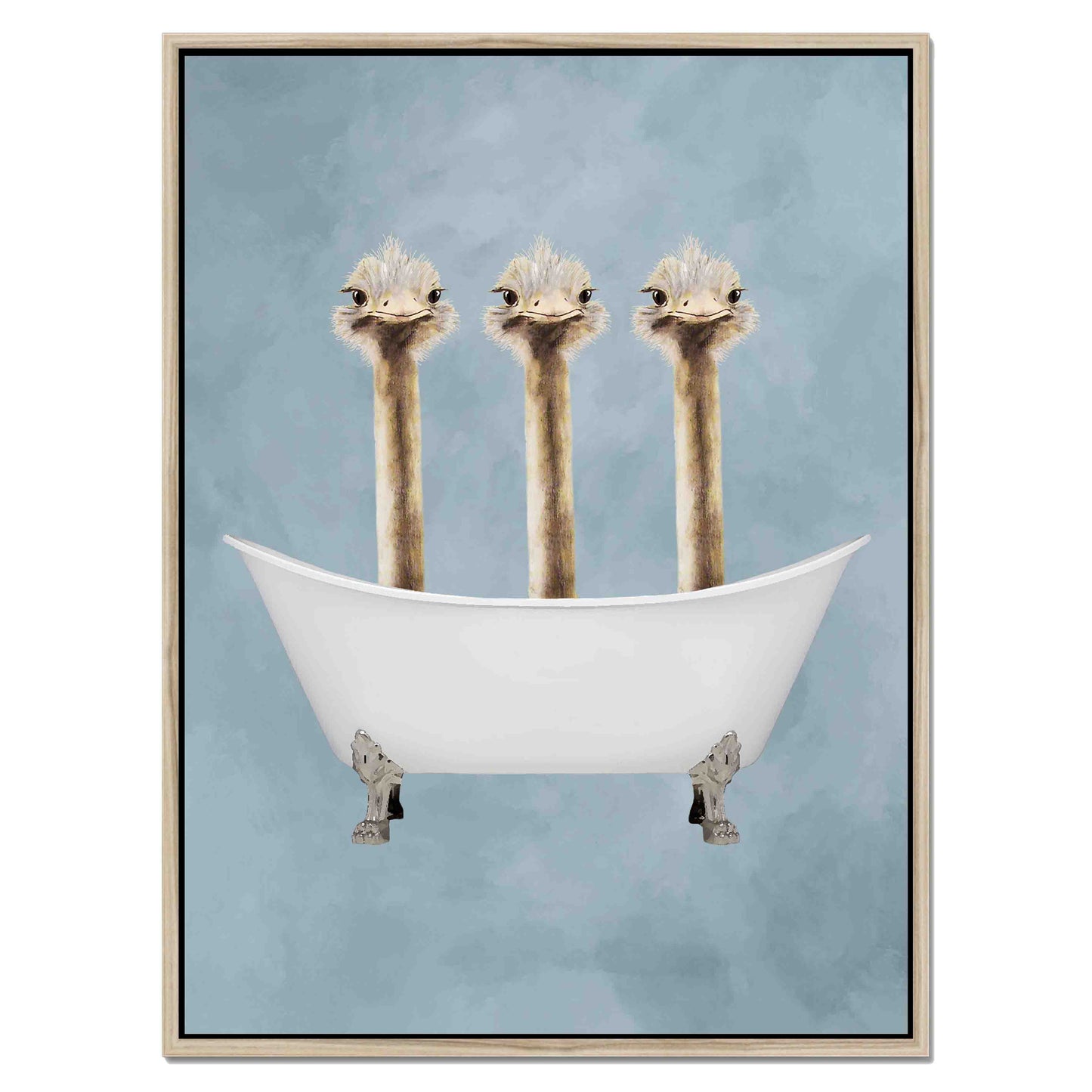 OSTRICHES IN BATHTUB | CANVAS