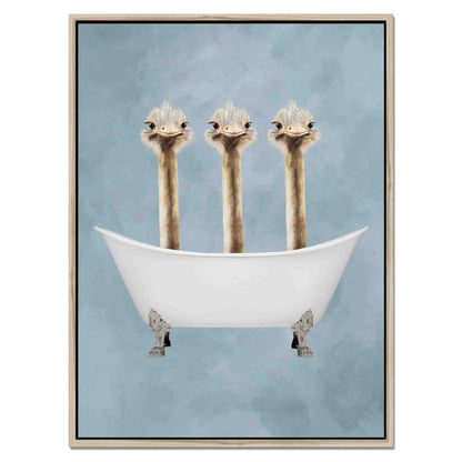 OSTRICHES IN BATHTUB | CANVAS