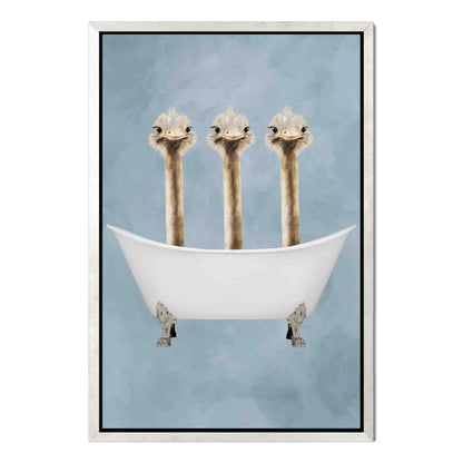 OSTRICHES IN BATHTUB | CANVAS